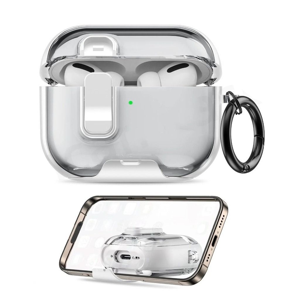 with Keychain Earphone Case Transparent Clear Shell for AirPods Pro 3 Headphone Accessories