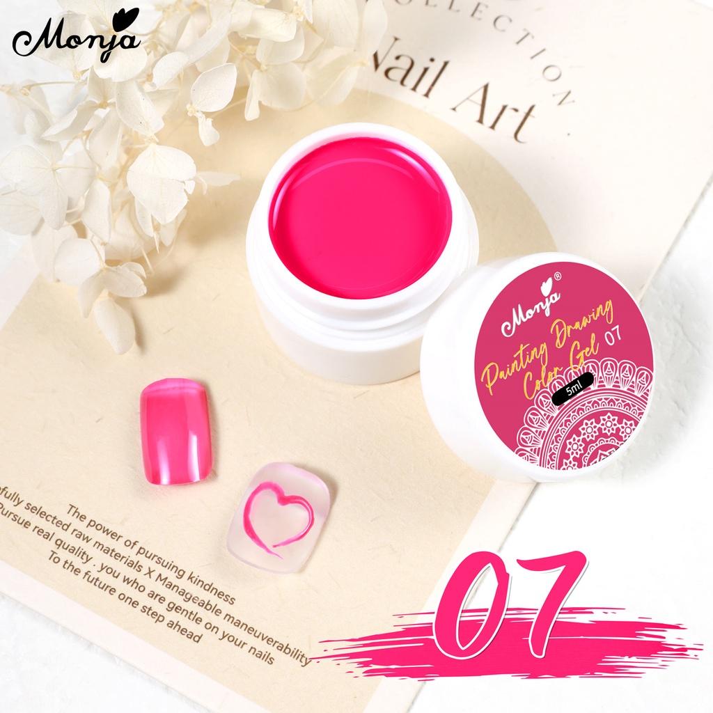 monja 5ml 12 barev Gel na malování nehtů UV lak Kreslení Černá Bílá Salonní barvy Lak Semipermanentní Vylepšení Manikúra Design Nástroj
