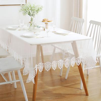 Table Cloth White Glass Yarn Tablecloth Round Table Juppe Luxury Embroidery Lace Tablecloths Hollow Dining Table Cover Elegant