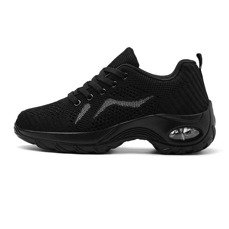 Atmungsaktive, gewebte Sommerschuhe für Damen mit dicker Sohle, Luftpolsterung und weicher Sohle, bequeme Freizeitschuhe für Damen, Reiseschuhe, hochelastische und komfortable Sportschuhe