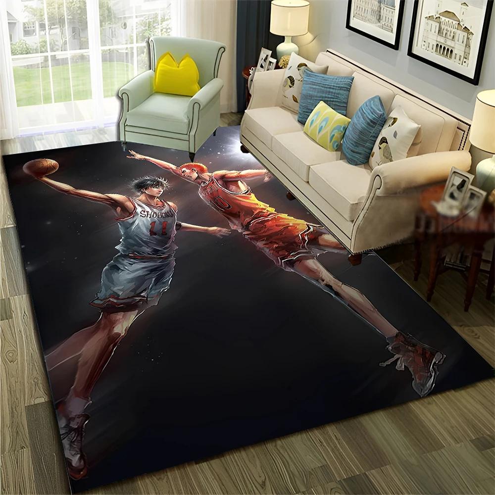 3D Basketball Anime Slam Dunk Cartoon Carpet Rug for Home Living Room Bedroom Sofa Doormat Decor,kid Area Rug Non-slip Floor Mat