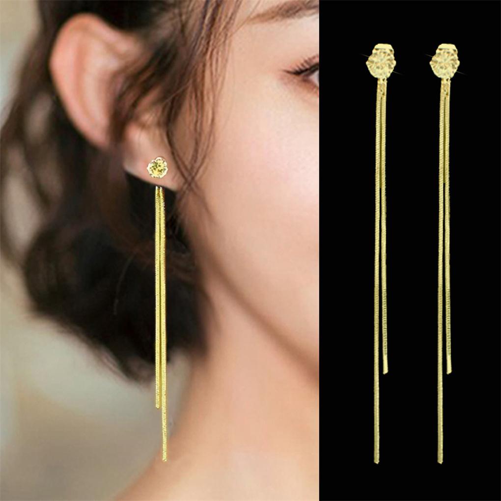 Earrings Long Tassel Glitter Stylish Zircon Embedded Earring Fringe Personality Gold Silver Ear Dangle Wedding Decor Women