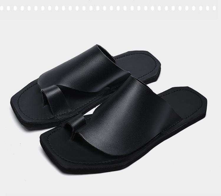 Unisex Large Summer Retro Non-Slip Roman Sandals with Toe-Covered Flat Bottom