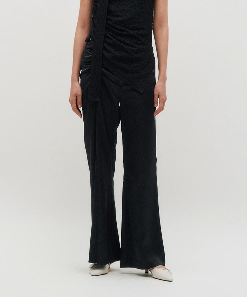 Kimjisu Satin Draped Trousers _ Black