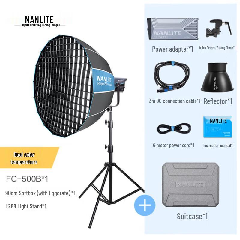 NANLITE FC-300B/500B Bi-Color LED Fill Light