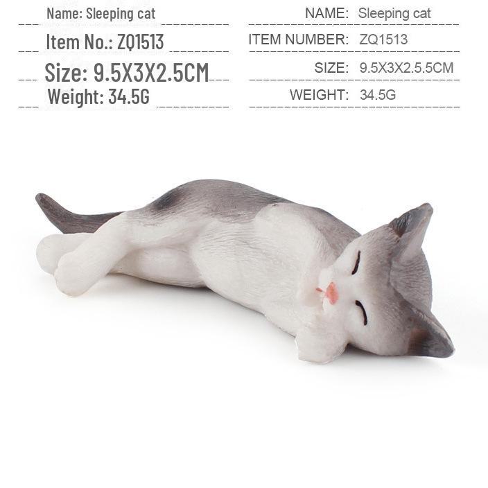 Seashell Cat Figurine: Realistic Kitten Toy Model