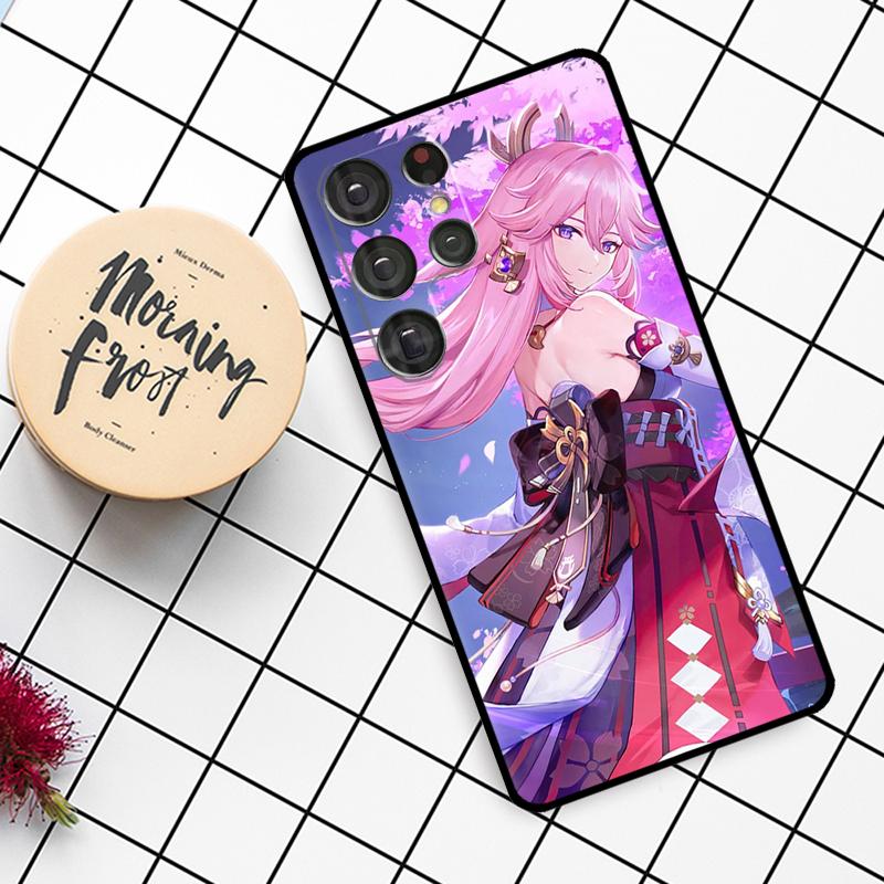 Genshin Impact Yae MIko Case For Samsung Galaxy S21 S22 S23 S24 S25 Ultra S9 S10 S25 Plus S25 FE S20 FE Phone Cover