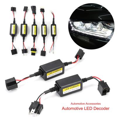 Black H1/h3/h4/h7/h8/h9/h11 Anti-Flicker Resistor Controller Fault Eliminator LED Canbus Decoder Automotive LED Decoder
