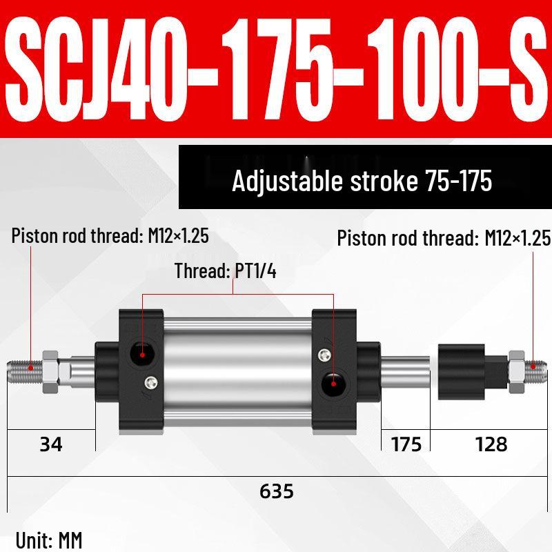 SCJ Adjustable Stroke High Thrust Pneumatic Cylinder SCJ32-160