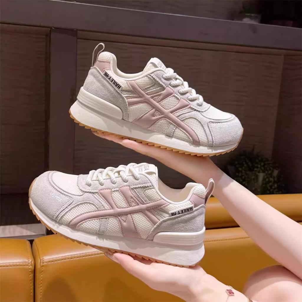 2025 New Mesh Breathable Sports Shoes Women's Shoes Summer Little White Mesh Shoes Lightweight Soft Sole Forrest Gump Training Casual Shoes