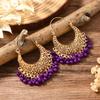 Copper-Plated Gold Zircon Hoop Earrings with Pearls - Elegant and Luxurious Design
