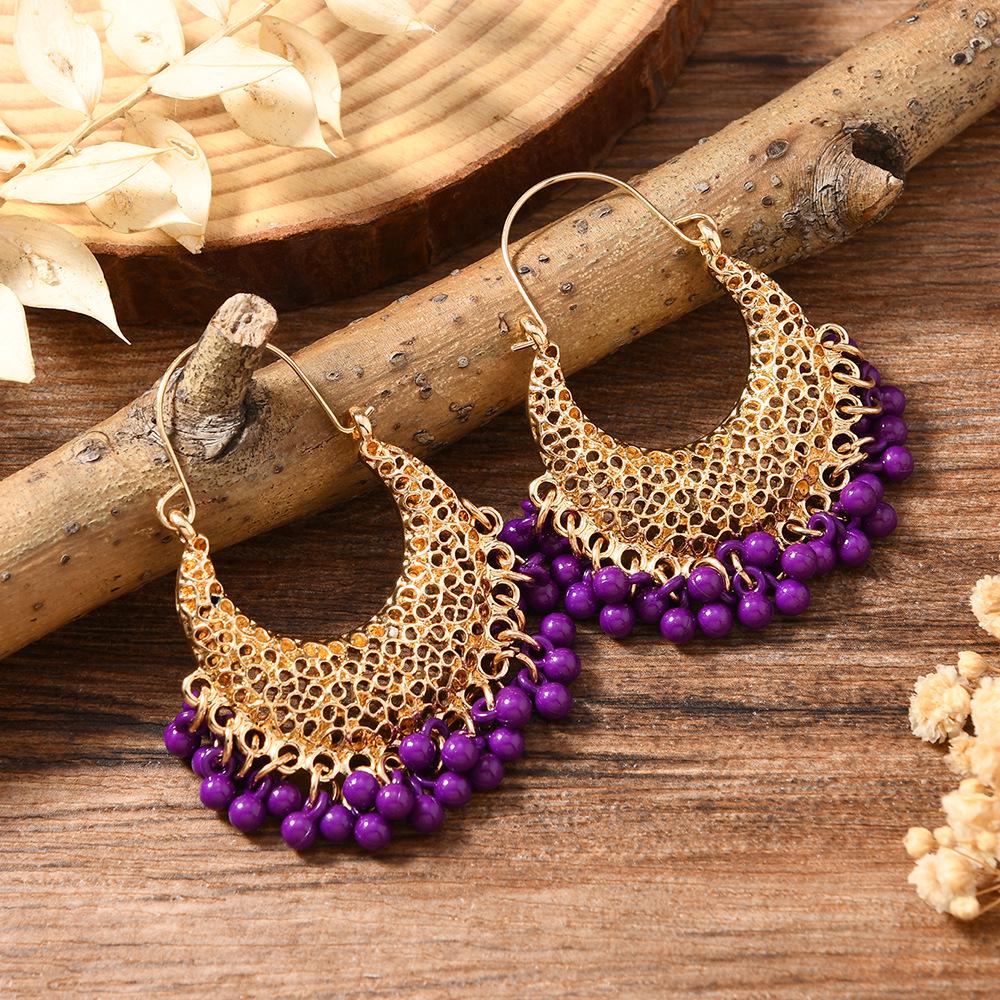 Copper-Plated Gold Zircon Hoop Earrings with Pearls - Elegant and Luxurious Design