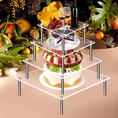 1 Pc Cake Stand 2mm Thick Acrylic Clear Cupcake Stand