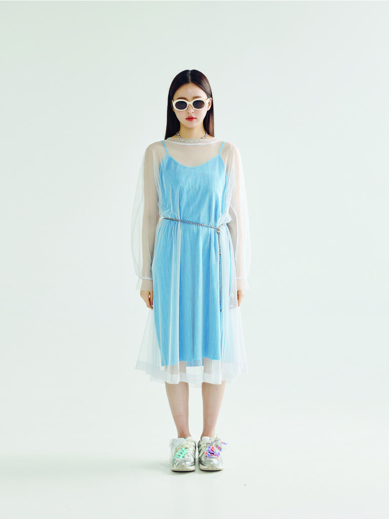 Bomnal Boutique See-Through Midi Dress _ Gray