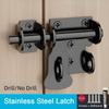 Stainless Steel Stainless Steel Door Latch With Screws Gate Safety Lock  Bathroom Door