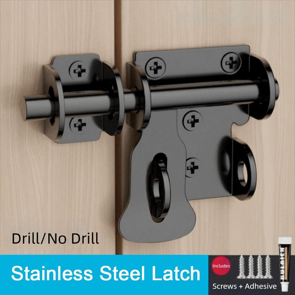 Stainless Steel Stainless Steel Door Latch With Screws Gate Safety Lock Bathroom Door
