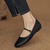 Krazing Pot Kuhleder Mode Frühling Herbst Schönheit Flach mit Damen Square Toe Schuhe Mary Janes Flache Ballerinas