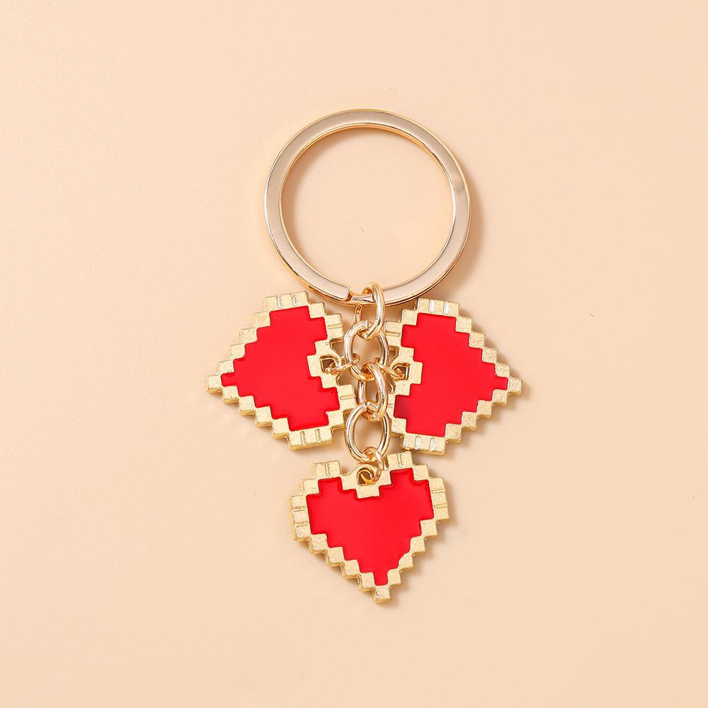 Cute Enamel Love Heart Key Chain Women Girls Key Ring Pendants for Handbag Decor DIY Handmade Key Holder Jewelry Gifts