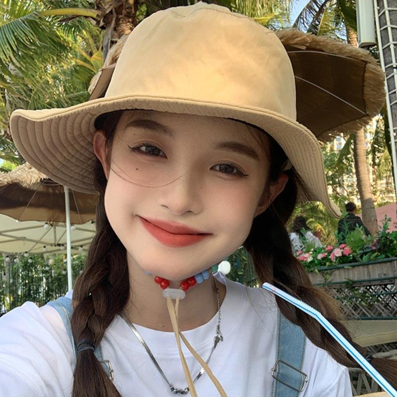 Portable Sun Hat Wide Brim Quick Drying Hat with Windproof Rope Breathable Sunshade for Outdoor Surprise Gift