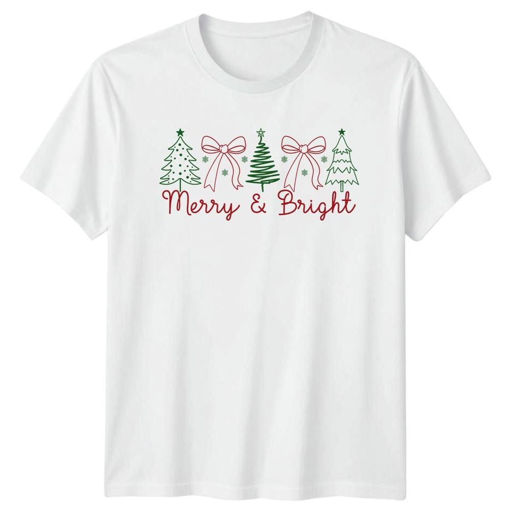 Merry Bright Christmas Holidays Unisexs TShirt Unisexs Tee Graphic Unisex Top S