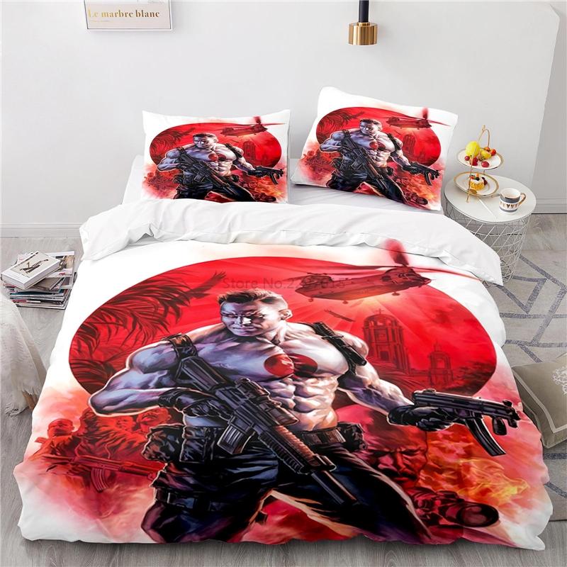 Nová 3D sada povlaku na přikrývku se vzorem BloodShot s povlaky na polštáře Ložní sada Jednolůžko Dvoulůžko Twin Full Queen King Size pro dekoraci ložnice