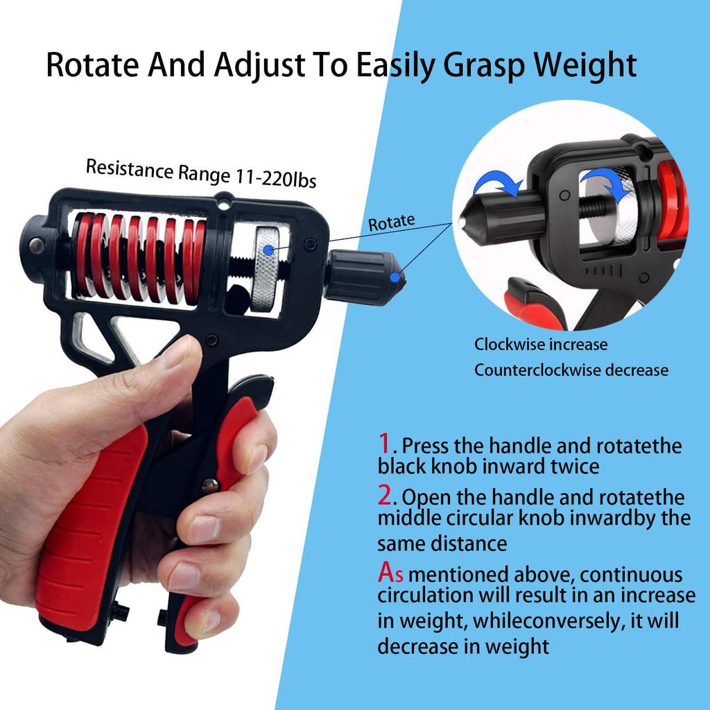 Premium Adjustable Hand Gripper with Counter - Professional Training for Finger, Arm, and Muscle Strength