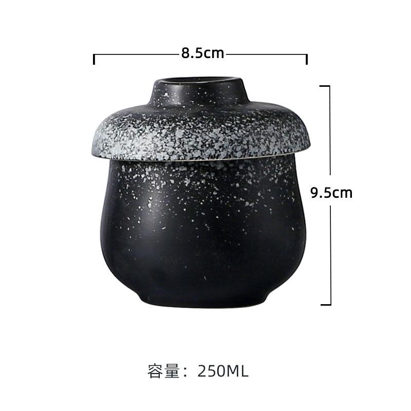 Retro Ceramic Bowl with Lid Restaurant Steamed Egg Bowl Dessert Bowl Soup Bowls Tea Bowls Molecular Food Specialty Tableware
