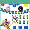 Sonic Birthday Party Decorations Set With Vibrant Banners Cake Toppers And Balloons
