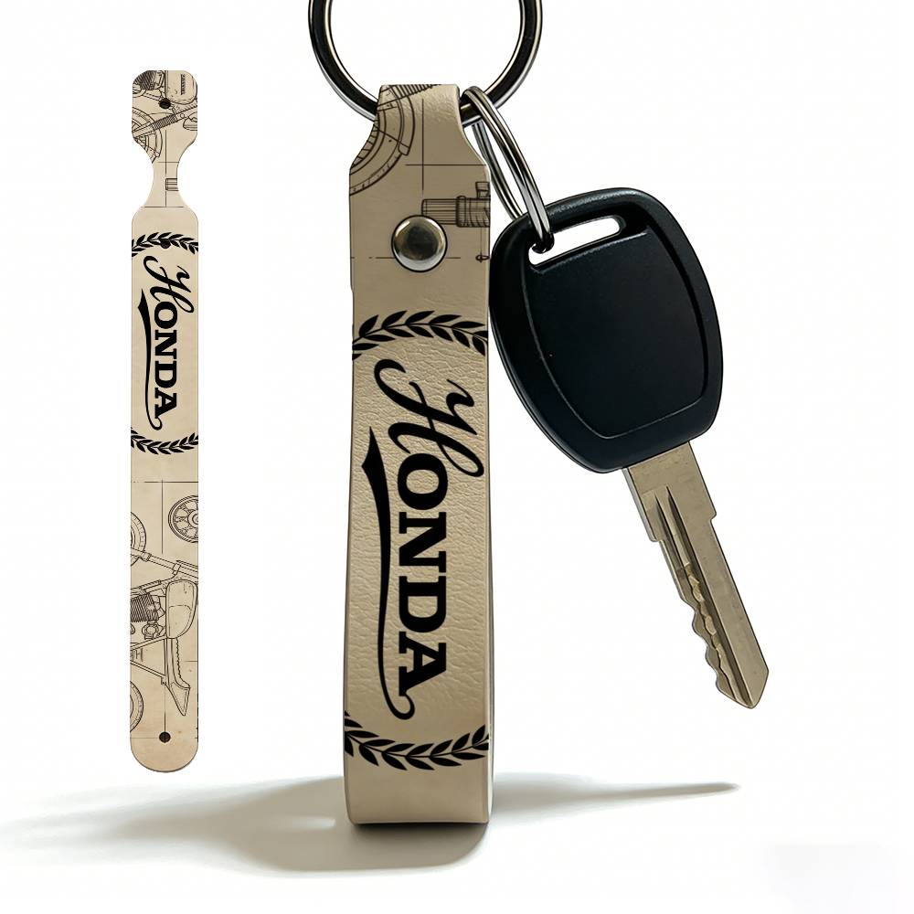 FOR HONDA RACING RIDE PU Leather Keychain Minimalist Key Holder Durable Key Organizer Car Keys Bag Accessories Gift LK6