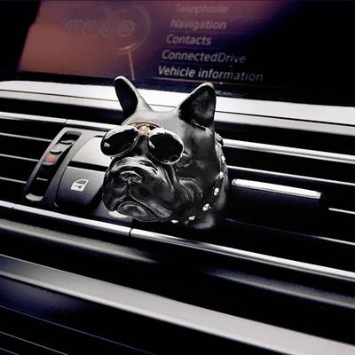 Ambientador de Coche Bulldog perfume Perfume Interior de Automóvil Pin de Fragancia Decoración de Aroma Adornos de Perro Bulldog Accesorios para Coche