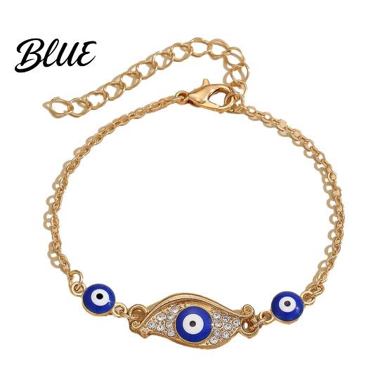 Mediterranean Good Luck Bracelet Evil Eye Hand of Fatima Women