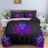 Set Copripiumino Mano di Fatima King Size Nero Dorato Set Biancheria da Letto Lusso Stampa Mano d'Oro di Fatima Boho Hippie 2/3pz Copripiumino