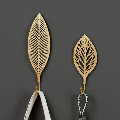 1PC Para Ropa Abrigo Entrada Gancho Único Hierro Creativo Gancho de Pared Bolso Llavero Soporte Forma de Hoja Decoración del Hogar
