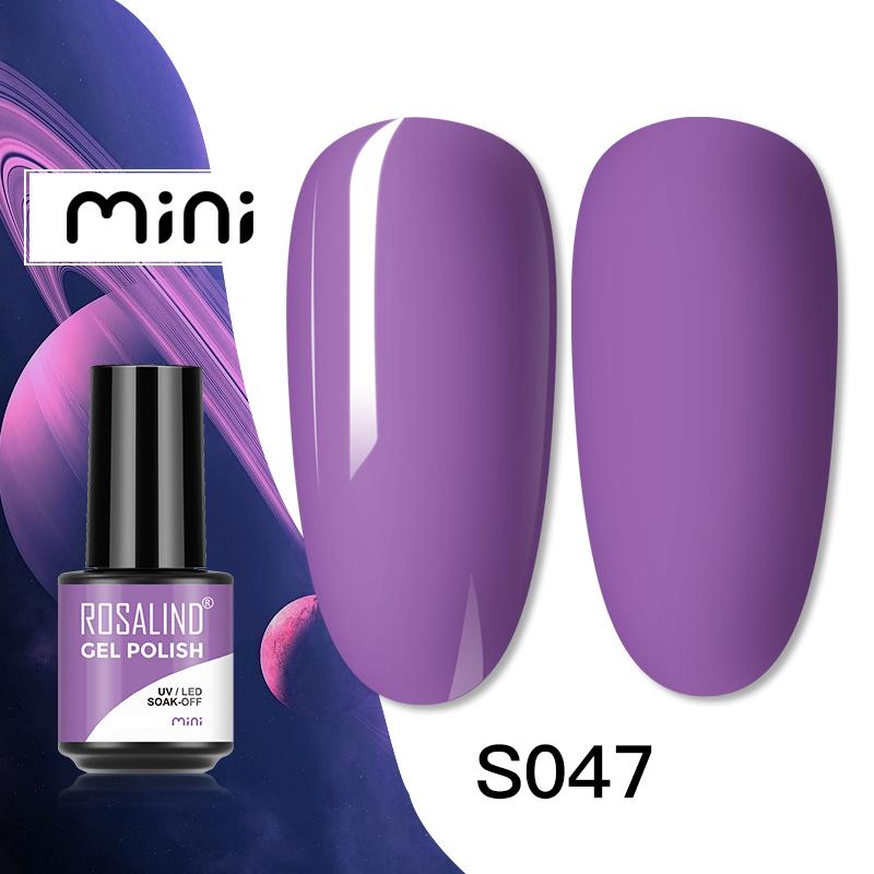 

ROSALIND Мини-гель чистого цвета, 80 цветов, лак для ногтей, замачиваемый УФ-светодиодный гель-лак, полуперманентный базовый верхний слой для дизайна ногтей