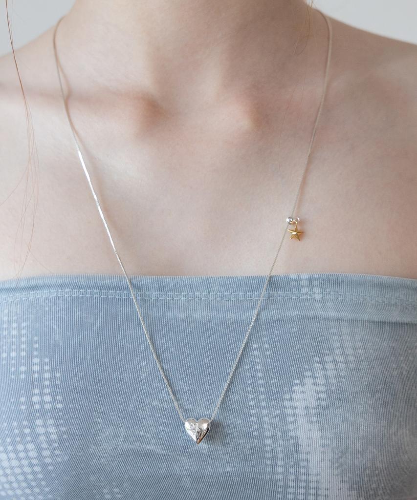 Tatiana (Silver 925) Chocolat Heart Star Dangle Necklace Nz2162