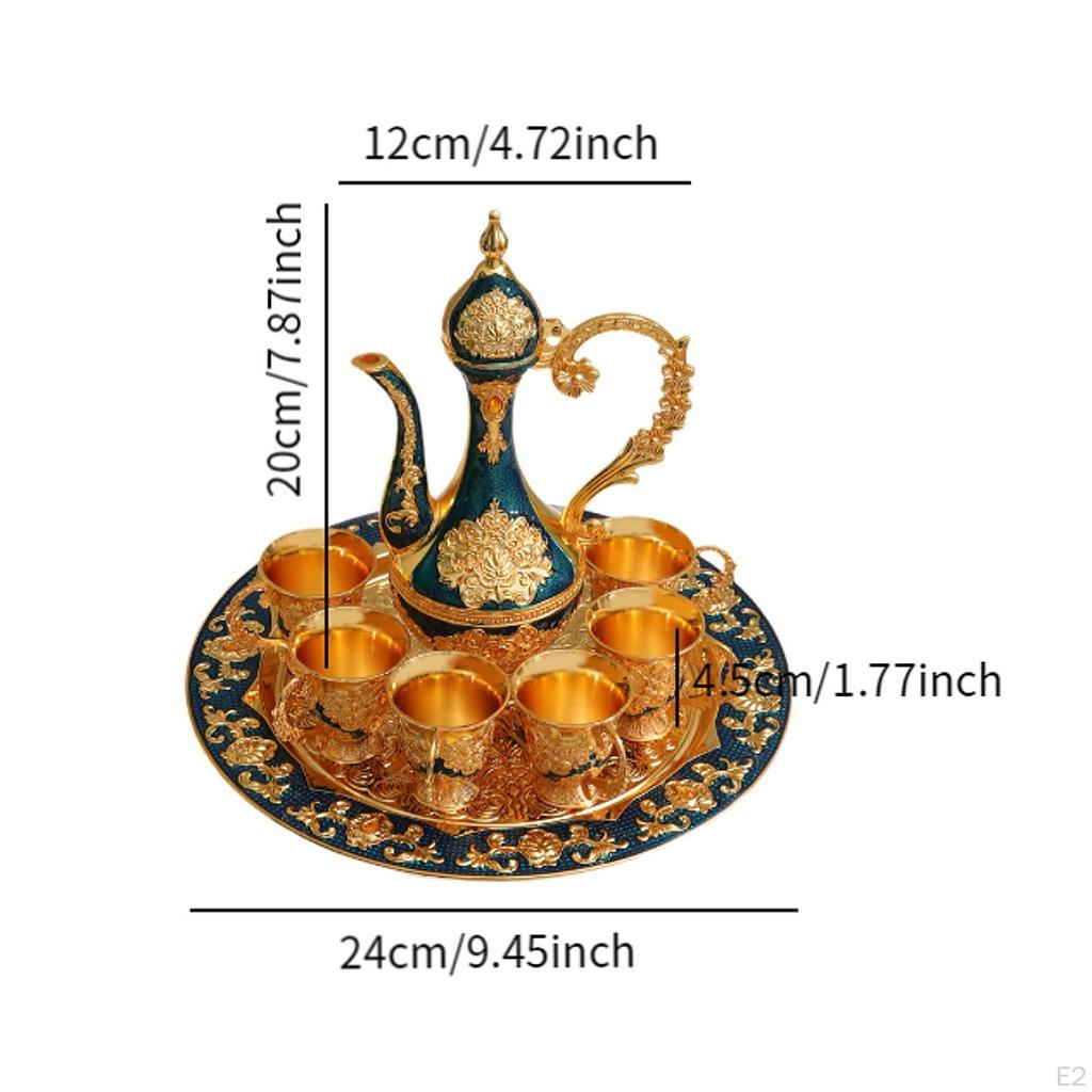 Turecký displej na čajovou konvici se sadou šálků kávy, pro domácí setkání