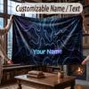 Manta Geométricas Abstratas com Nome Personalizado Manta Macia e Aconchegante para Casa Sofá Cama