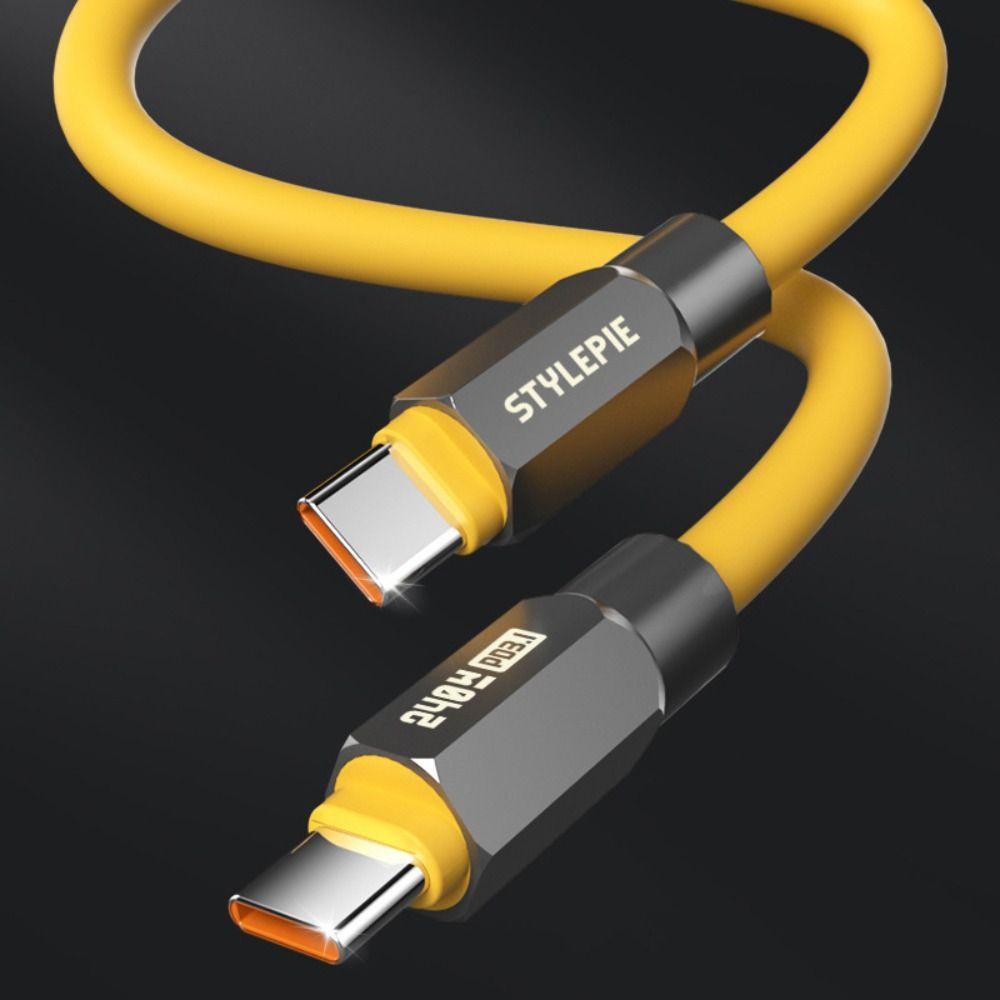 

Double Headed USB Type C to C Cable Lightweight Type C Data Cable Charger Adapter жовтий