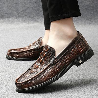 Haut Slipper Schuhe Herren Echtes Leder Slip-on Mokassins Handgefertigt Herren Freizeitschuhe Fahren Laufen Luxus Freizeit Zapatos