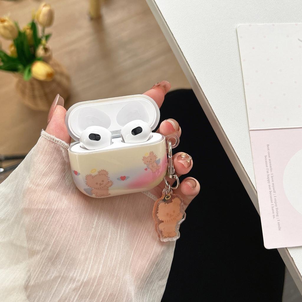 Cute strawberry angel bear suitable for AirPods1 earphone case Apple airpodspro1 protective case 1/1st generation