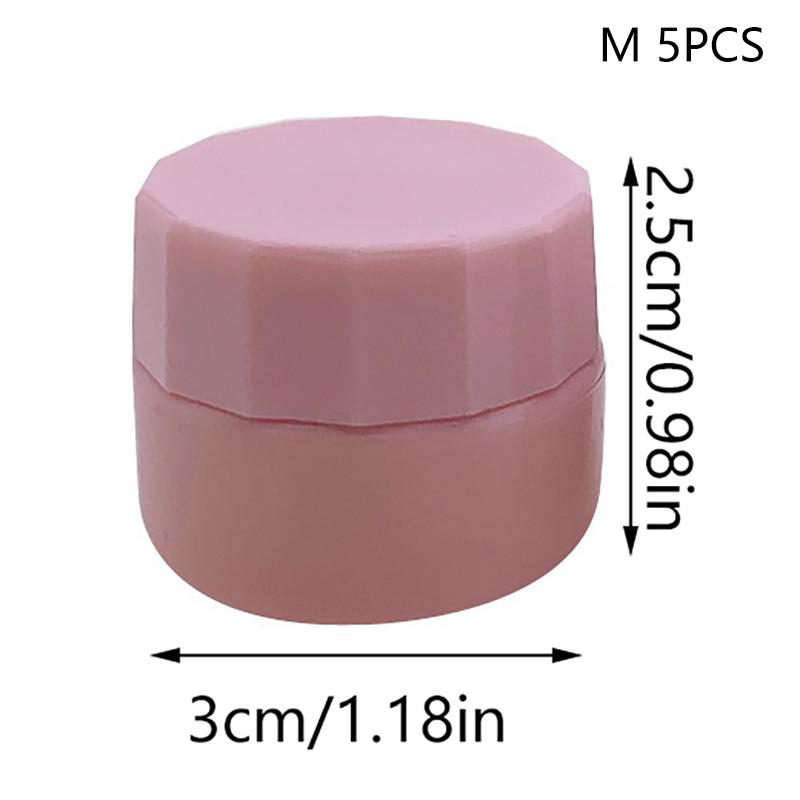 5Pcs 3/5G Empty Plastic Nail Art Cosmetic Round Containers Jar Small Sample Cream Pot Nail Gel Powder Box