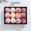 12pcs/SET 6cm Velvet Christmas Balls Set Plastic Festival Christmas Flocking Balls Pendant Velvet Red Green