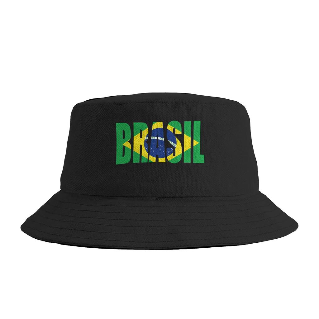 Brazil Brazilian Flag Brasil Graphic Bucket Hat Hip Hop FisherUnisex Caps Breathable Fishing Sun Hats For Couple Funny Design Cap