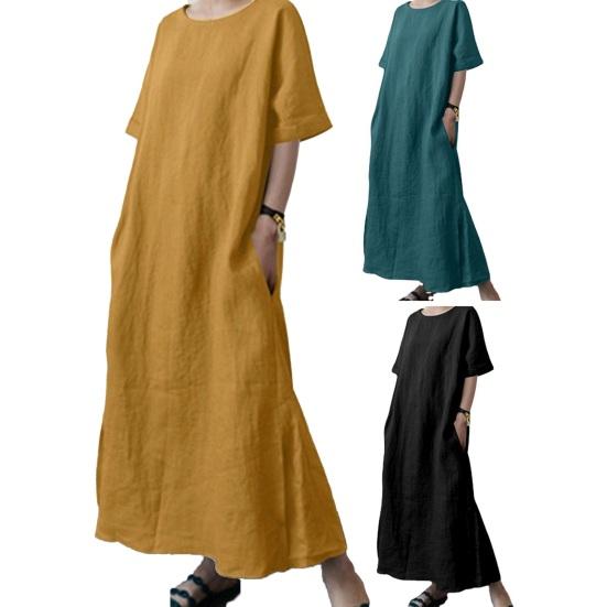 Kvinner Maxikjole Kortermet Pendling Myk Stilig Pustende Kvinner Maxikjole Kvinnelige Klær