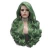 TUME new wig female light pink medium big wave long curly hair fluffy front lace headgear spot