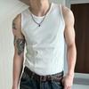 Men Ribbed Tank Top Summer Sleeveless T-Shirt Solid Color Workout Tank Top for Gym Outdoor Sports Street Beach