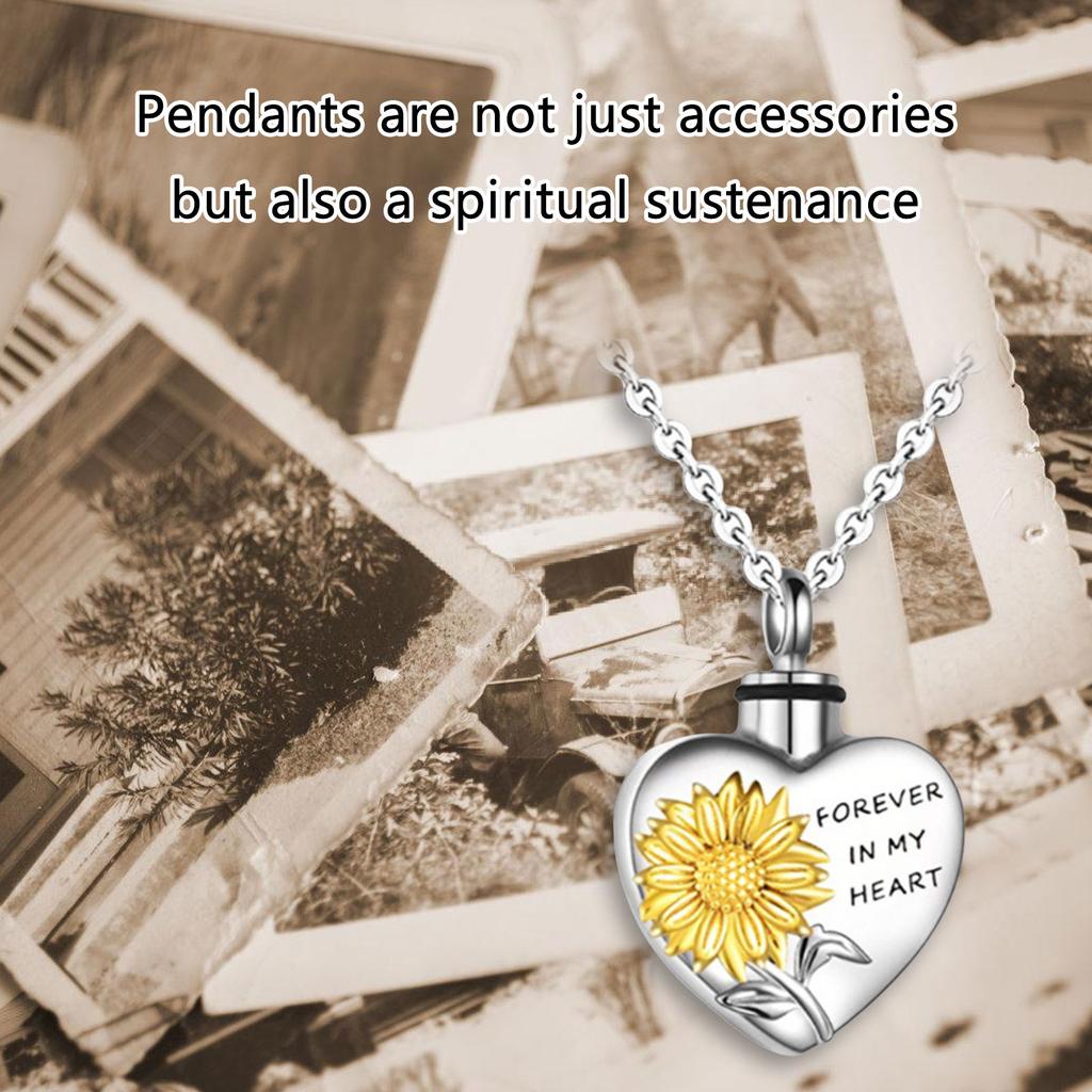 Memorial Necklace Ashes Container Locket Cremation Neck Jewelry for Ashes/Hair Elegant Locket Necklace for Women Men