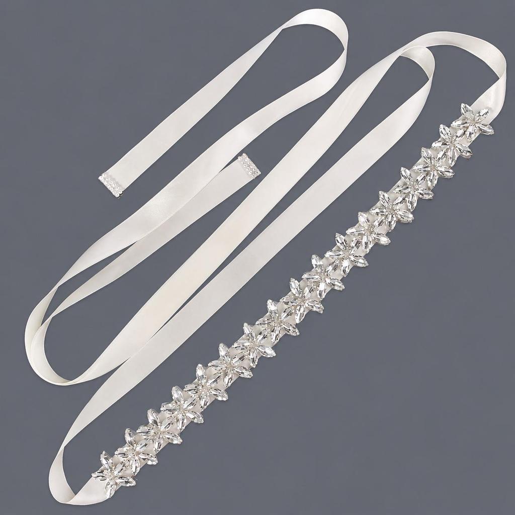 Elegant Silver Rhinestone Wedding Belt – Versatile High-End Dress Accessory for Fashion Shows and Performances