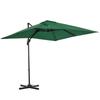 Square Umbrella Parasol W/360 Degrees Rotation, 245Lx245Wx248H cm-Green