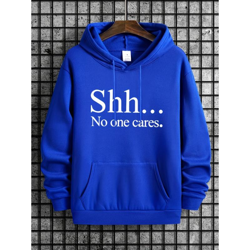 Hooded Sweatshirt, Solid Color Printed Hoodie Top, Loose Fit, for Spring Autumn and Winter